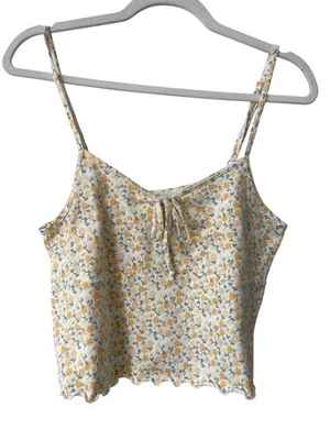 Camiseta sin mangas Gilly Hicks Cami talla grande floral sin mangas corbata frontal amarilla bohemia Foto 1 de 4