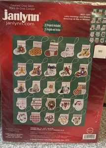 Janlyn Counted Cross Stitch Kit "Lotsa Stockings and Mittens" 25 Piece NEW - Picture 1 of 7