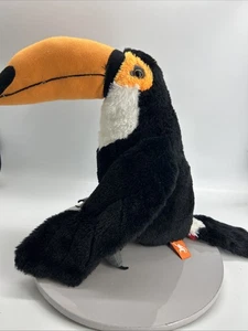 Wild Republic 12" Toucan Plush Stuffed Animal Black/White Bird Orange Beak - Picture 1 of 9