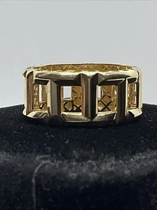 HANDMADE GORGEOUS Solid 18K (750) Yellow Gold Ladies Wedding Band Ring 3.2gr. - Picture 1 of 22