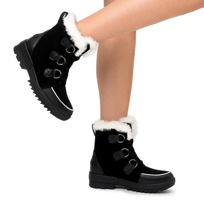 Mujeres Botas de Nieve Forradas de Piel Cálidas al Tobillo Botas de Invierno Botas Impermeables al Aire Libre Foto 1 de 4