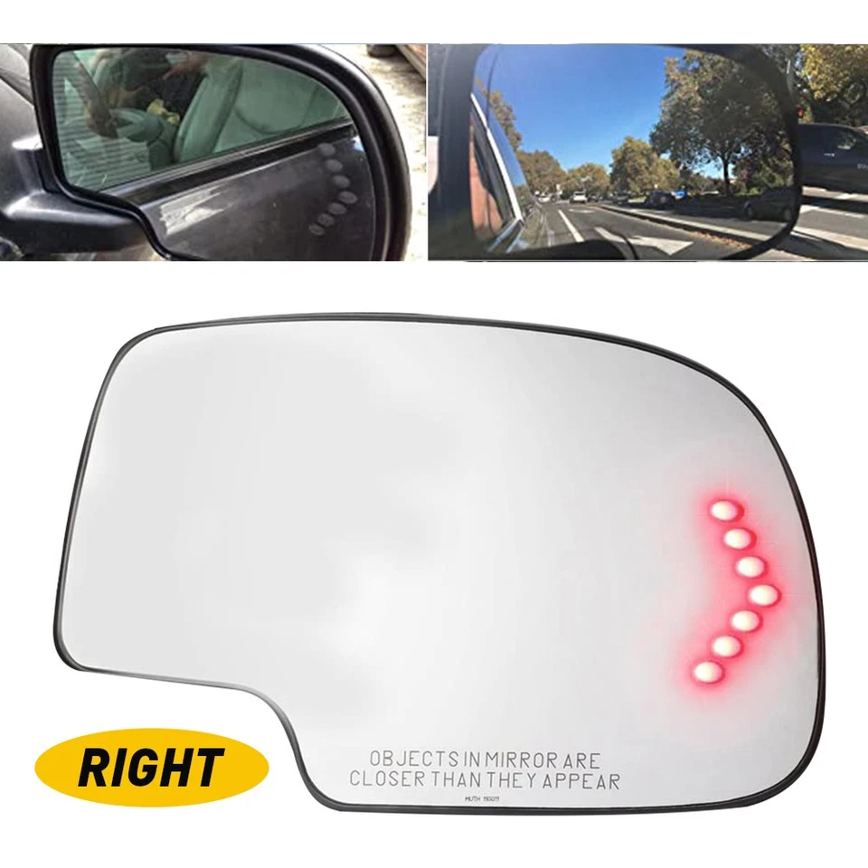 Espejo retrovisor derecho del lado del pasajero vidrio señal de giro térmica para GMC Yukon 2003-2006 Foto 1 de 4
