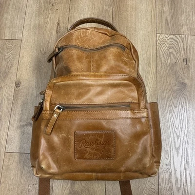 Mochila de couro genuíno Rawlings luva robusta marrom - Imagem 1 de 4