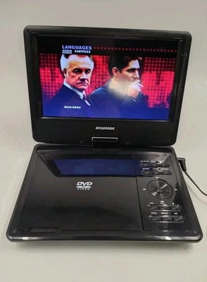 Reproductor de DVD portátil con pantalla giratoria premium Sylvania 9" SDVD9019-B ¡Funciona muy bien! Foto 1 de 4