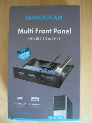 Graugear USB-HUB Front-Panel 3,5 Zoll mit 2x USB A + 2x USB C - Bild 1 von 4