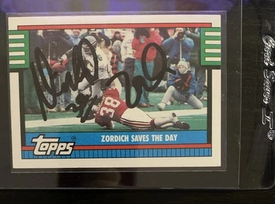 Autograph 1990 Topps Michael Zordich RC #507 Phoenix Arizona Cardinals - Image 1 of 4