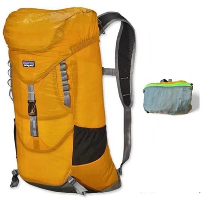 Редкий Patagonia складной рюкзак мешок желтый легкий 25L путешествий туризм - Изображение 1 из 4