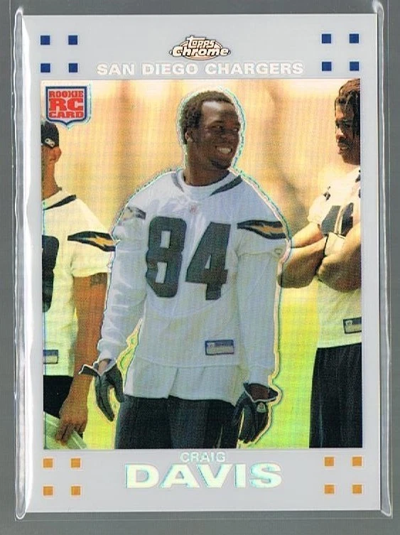 2007 TOPPS CHROME Refractor CRAIG DAVIS Chargers /869 - Image 1 of 1