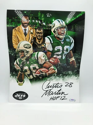 Foto collage autografiada por Curtis Martin 11x14 edición personalizada con inscripción HOF 12 Foto 1 de 3