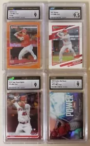 Lotto 4 carte Mike Trout classificate CSG 9 Topps Chrome Donruss arancione - Foto 1 di 1