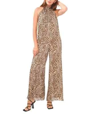 Mono Vince Camuto Para Mujer Otoño Camel Estampado Leopardo Pierna Ancha Una Pieza Talla S Foto 1 de 4
