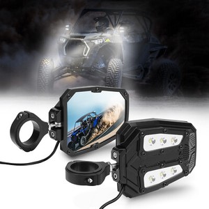 1.75/2" UTV Rear View Side Mirrors with led lights For Polaris RZR 800 S XP 1000