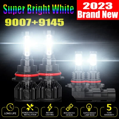 4X 9007 9145 LED Faros Antiniebla Combo Bombillas Para Ford F150 1999-2002 2003 Foto 1 de 4
