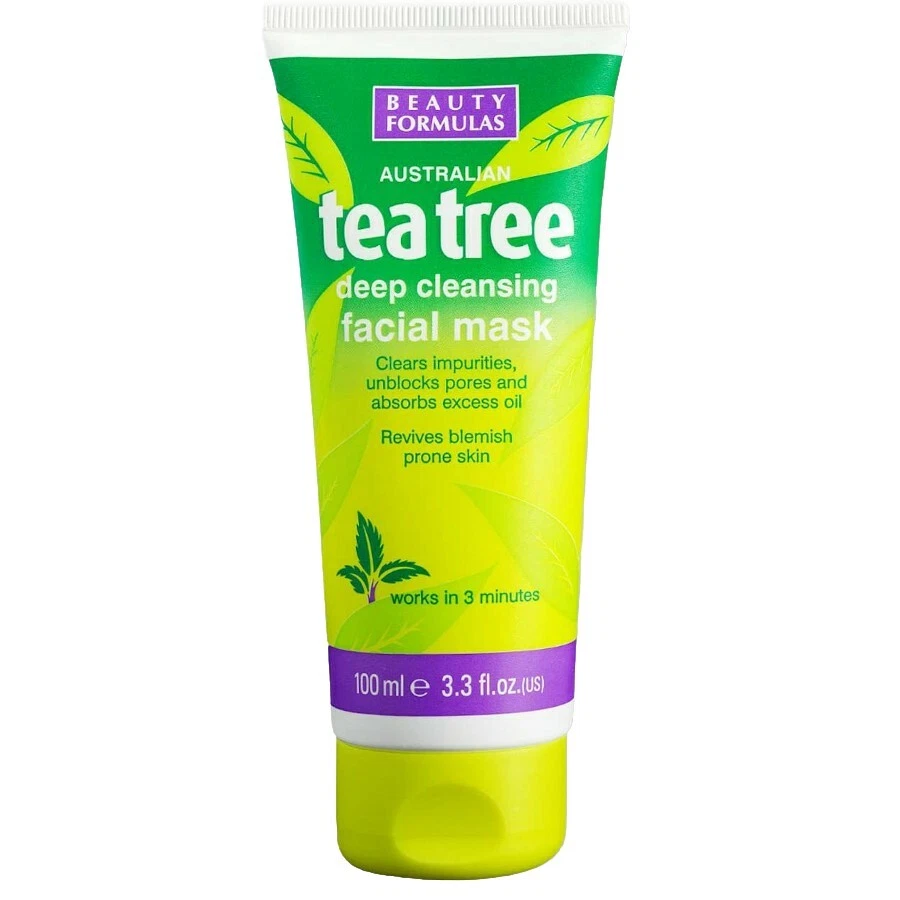 8 × Beauty Formulas Australian Tea Tree Deep Cleansing Facial Mask -100ml Vegan  - Image 1 of 1
