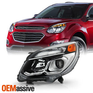 For 2016-2017 Chevy Equinox SUV [Halogen Type] Projector Chrome Headlight Driver