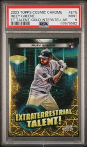 2023 Topps Cosmic Chrome Riley Green Extraterrestrial Gold Interstellar PSA 9 - Picture 1 of 3