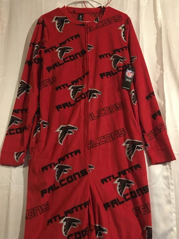Women's Size Small Footed Pajama Set Atlanta Falcons Fleece Cover