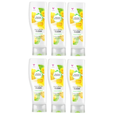 6x Herbal Essences Golden Raspberry & Mint Daily Detox Clean Conditioner 400ml