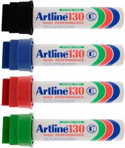 Giant Permanent Marker Pens Thick Broad Jumbo Chisel Tipp - Artline EK130 Pack 4 - Picture 1 of 2