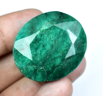 103.50 CT Natural Huge Green Zambian Emerald Certified Museum Use Oval Gemstone - Image 1 of 4