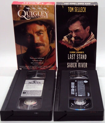 TOM SELLECK 2 VHS Tapes QUIGLEY DOWN UNDER Last Stand At Saber River Westerns CC - Image 1 of 4