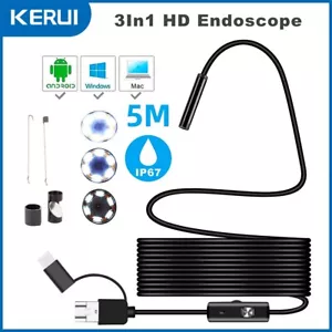 1080P HD Endoskop Endoskop 8mm Inspektion Schlange Kamera für Android Typ C - Bild 1 von 10