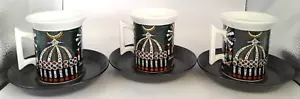 Portmeirion Magic City Cups and Saucers x3 A43 G975 - Picture 1 of 15