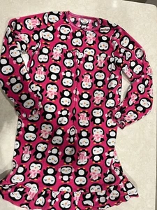 girls XL CARTERS PENGUIN FLEECE winter nightgown PAJAMAS night shirt warm 10-12 - Picture 1 of 2