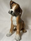 Ronzan Boxer Puppy Dog 10? Large Italy Bassano Ceramic 1950S Signed Stamped 802A