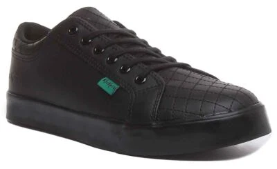 Zapatos Escolar Niña Kickers Tovni Y Quilt Con Cordones En Negro UK 2 - 6 - Imagen 1 de 4