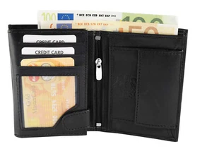 Herren Geldbörse aus Echtleder Brieftasche Geldtasche Leder Hochformat Hoch 9x12 - Bild 1 von 3