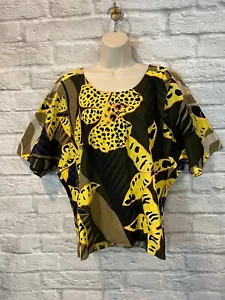 Vintage Oaks Gianfranco Ferre Cotton Floral Button Back Blouse Sz 44 Italy - Picture 1 of 7