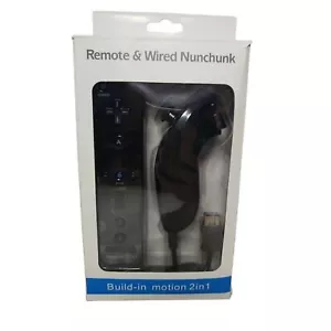 Neu schwarz integrierte Motion Fernbedienung kabelgebunden Nunchuck für Nintendo Wii Wii U - Bild 1 von 9