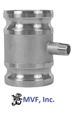 Type SA 3" Male Adapter x 3" Male Adapter 316 Camlock 1/2" MNPT Tap SA3001SS - Image 1 of 3