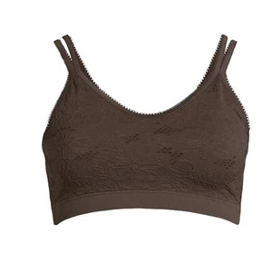 No Boundaries Juniors' Brown Floral Crochet Floral Bralette Size S NEW - Picture 1 of 6