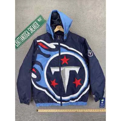 NFL Jacket Mens Extra Large XL Big Logo Tennessee Titans Starter Hooded Football - Image 1 of 4