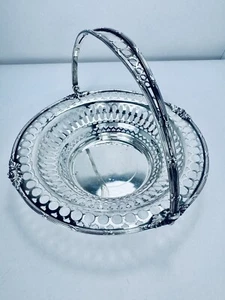 Hermosa cesta nupcial de plata esterlina con brazo oscilante 162 gramos - Imagen 1 de 9