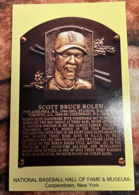 Postal Scott Rolen - Placa de inducción al Salón de la Fama del béisbol - 2023 Foto 1 de 2