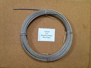 2,5 mm x 10 m Edelstahl Drahtseil 7 x 7 49 Litze 18/8 304 INOX Chirurgisch - Bild 1 von 1