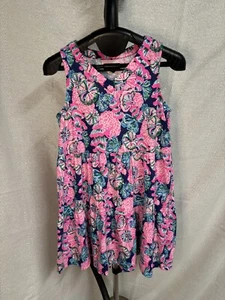 Lilly Pulitzer Girls Multicolor Floral Cotton Sleeveless Shift Dress Sz L 8/10 - Picture 1 of 8