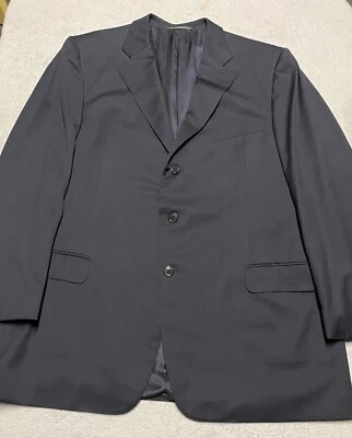 Ermenegildo Zegna Blazer Mens 50 Navy Blue Su Misura Worsted Wool Super 100s - image 1 of 4