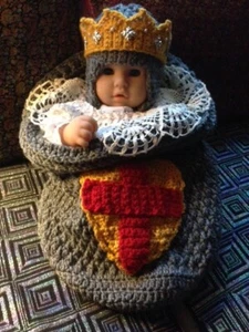 Cozy Cocoon Crochet For Baby 0-6 Mo Little Knight Templar  Crochetbysalina - Picture 1 of 1