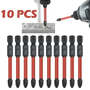 10x 1/4'' Magnetic Hex Shank 50mm Anti-slip PH2 Screwdriver Hand Tool Drill Bit  - Picture 1 of 13