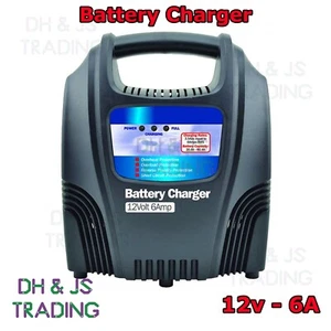 Battery Charger Car / Van / Motorbike / Quad / 4x4 / Lawnmower 12v 6A - Picture 1 of 1
