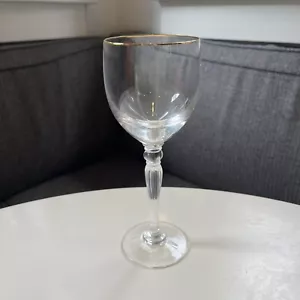 Waterford Carleton Gold Rimmed Crystal Wine Goblet Glass 7.75” Tall - 7 Avail - Picture 1 of 8