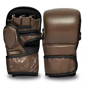 Braune Vintage MMA Sparring Handschuhe - Echtleder - Bild 1 von 7