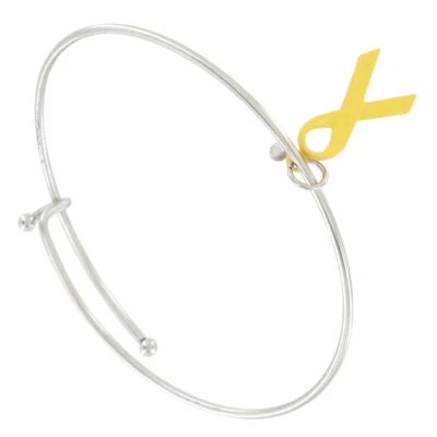 USA Made Yellow Support Troops Ribbon Charm Bracelet For Women - Standard Size - Image 1 of 4