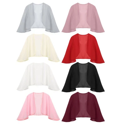 Womens 3/4 Sleeve Chiffon Cardigan Bridal Dress Cover Ups Wraps Party AU - Image 1 of 2