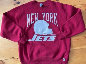 Russell Athletics New York Jets Sweatshirt XL 80’s Made In USA Red Vintage - Picture 1 of 11