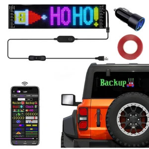 USB Car Rear Light Window LED Display Screen Color APP Control Picture Words - Picture 1 of 16
